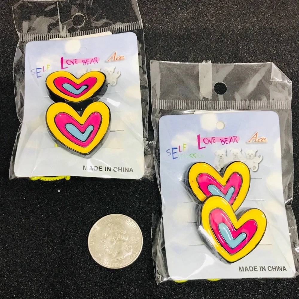 Vintage  80s 90s Heart Hair accessories kids child kidcore cute funky trendy